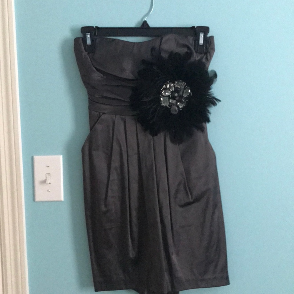 Gray Strapless Dress